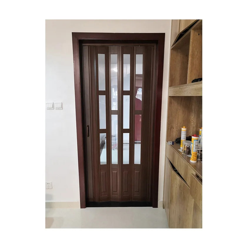 YAGIEOL PVC Plastic Accordion Interior Glass Door 6mm White