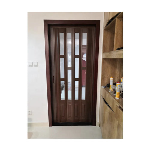 YAGIEOL PVC Plastic Accordion Interior Glass Door 6mm White