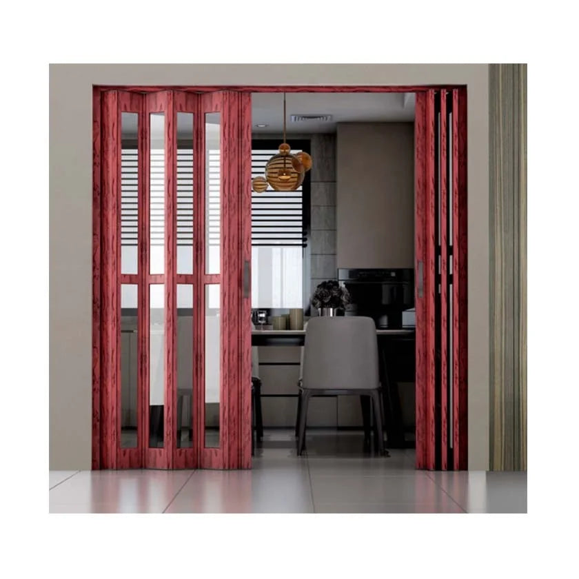 YAGIEOL PVC Plastic Accordion Interior Glass Door 6mm White