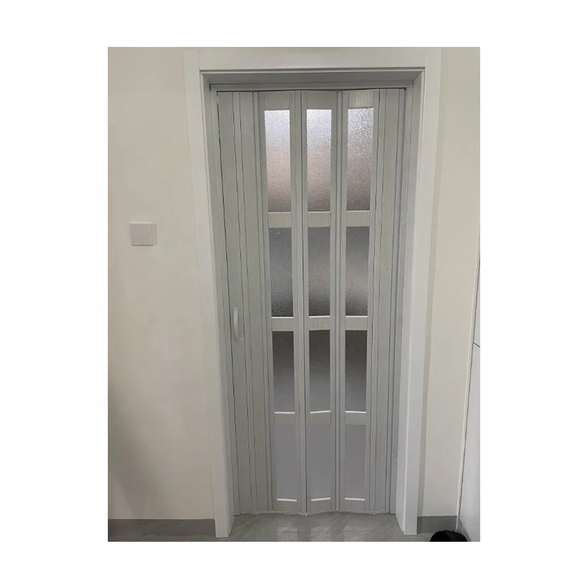 YAGIEOL PVC Plastic Accordion Interior Glass Door 6mm White