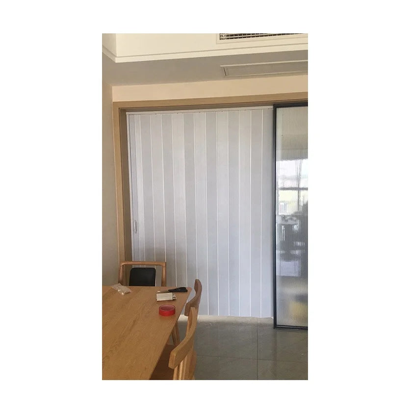 YAGIEOL PVC Plastic Accordion Interior Glass Door 6mm White